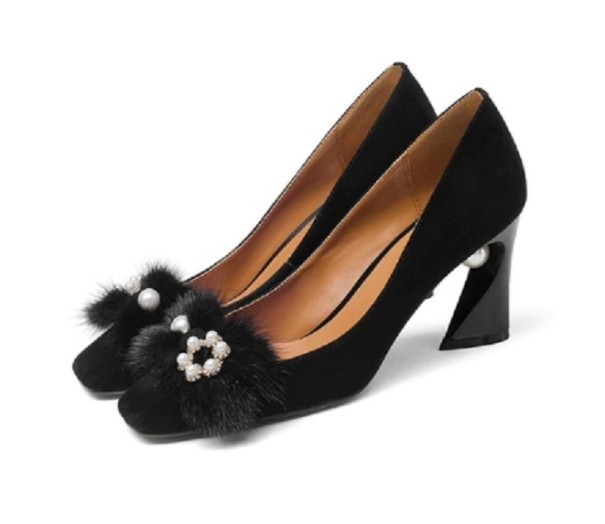 Scarpe con tacco eleganti da donna con decorazione J1369 nero 40