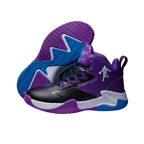 Scarpe da basket per ragazzi Scarpe da basket con suola antiscivolo Calzature da basket per bambini viola 34