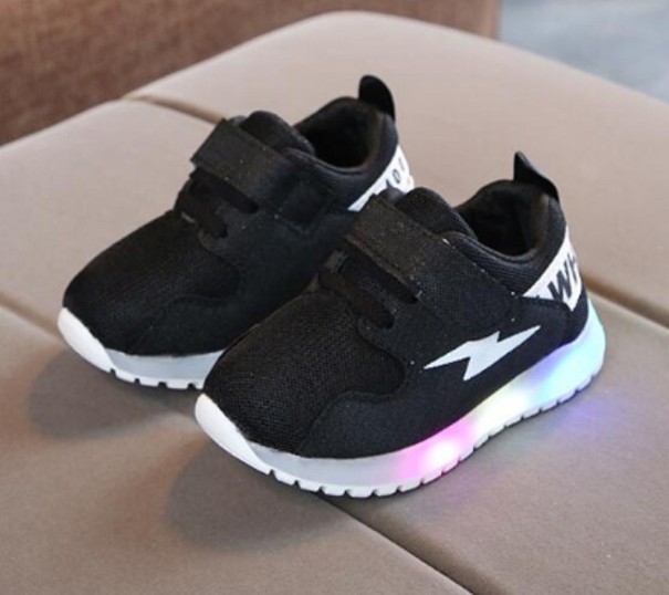 Scarpe da ginnastica luminose per bambini A362 nero 22