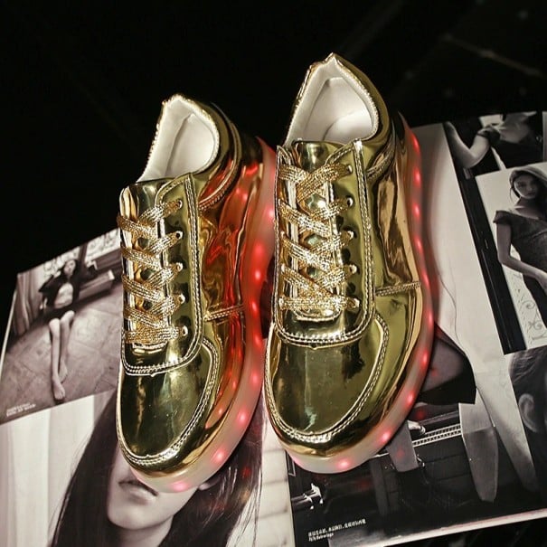 Scarpe da ginnastica luminose per ragazze oro 32