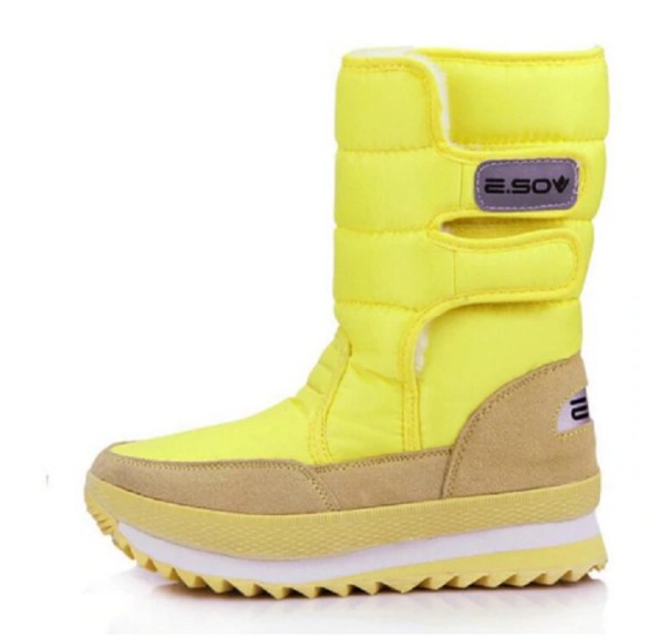 Scarpe invernali da donna con velcro J3230 giallo 42