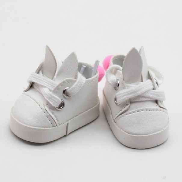 Scarpe stringate per bambole fino a 37 cm in PU pelle con veri lacci e occhielli in metallo Dimensioni 5 x 2,8 cm Esercitazione per allacciare 1