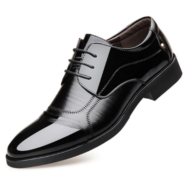 Scarpe stringate verniciate da uomo J1480 nero 40