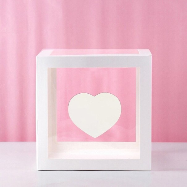 Scatola decorativa per palloncini a forma di cuore 27 x 27 cm 1