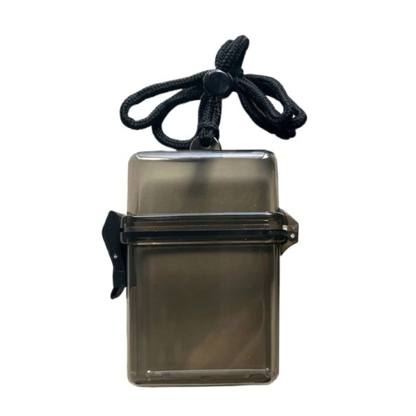 Scatola di stoccaggio per foto carte impermeabile trasparente 12 x 9,5 x 3,7 cm in plastica con cordino per protezione e trasporto delle carte grigio