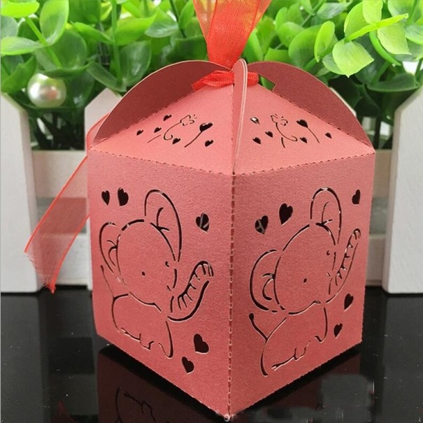 Scatola regalo per bambini con elefante 10 pz rosso