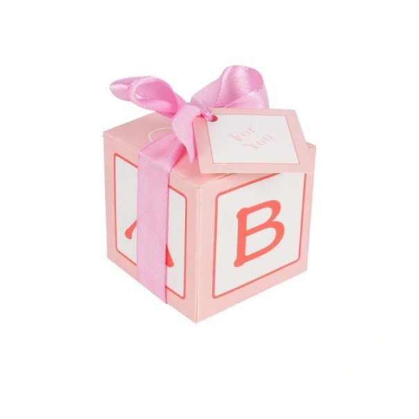 Scatola regalo per bambini con lettera 20 pz rosa