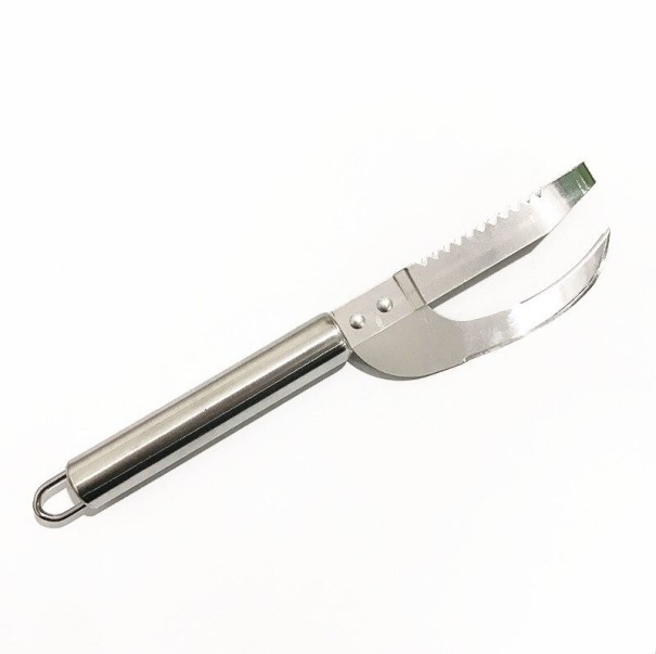 Schäler mit Fischmesser 2 in 1 grau