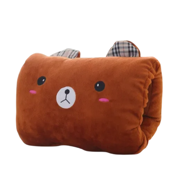 Schattig handwarmerkussen 30 x 20 cm Bruine teddybeer Pluche slaapkussen Fantasierijk cadeau Winterse knuffelaccessoire voor bed en kantoor donkerbruin