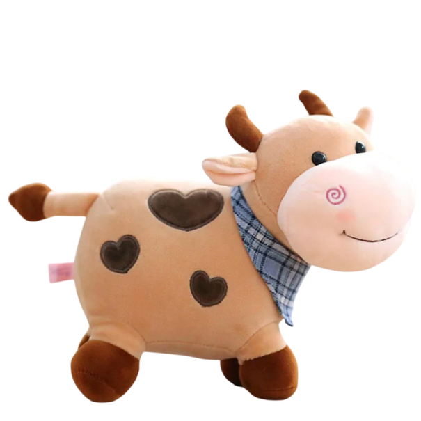 Schattige knuffel koe 17 cm Klein zacht beeldje Kinderspeelgoed Knuffelige metgezel Vrolijke decoratie Origineel cadeau voor kinderen bruin