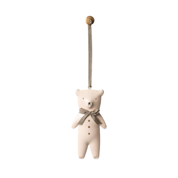 Schattige metalen kerstdecoratie teddybeer Handgeschilderde hangende hanger voor de boom Fijne kinderfeestdecoratie 1