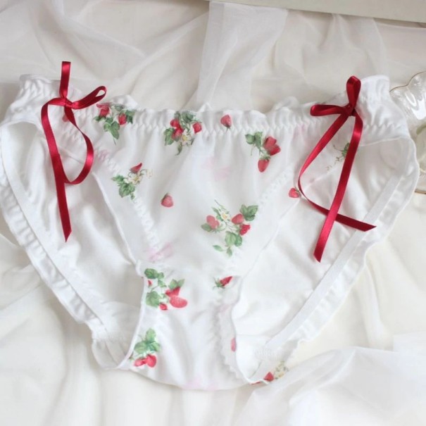 Schattige slip met aardbeienprint L