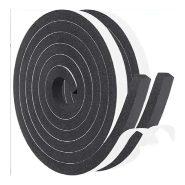 Schaumdichtungsband für Fenster und Türen 2 Rollen à 2 m Breite 15 mm Dicke 10 mm Selbstklebend Schwarz Schutz gegen Zugluft, Lärm und Insekten 1