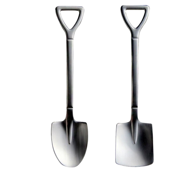 Schep- en schepvormige lepels 2 stuks zilver