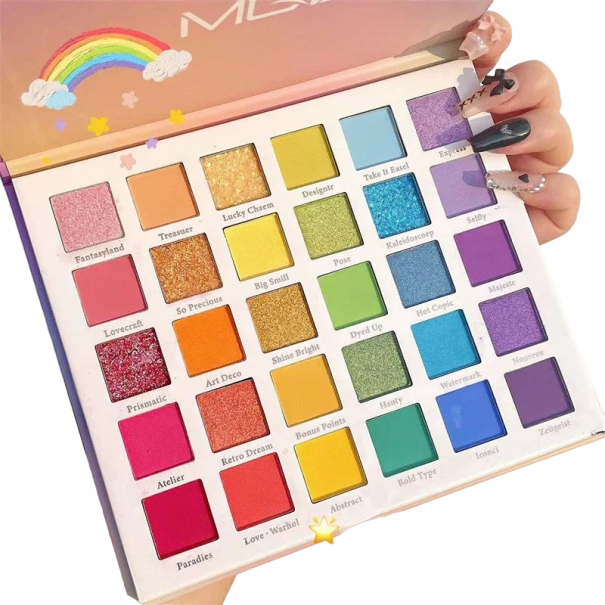 Schimmernde und matte Lidschatten-Palette, 30 Farben, schimmernder Lidschatten, mattierter Lidschatten, ultrapigmentierter Schatten, langlebig, wasserfest 1