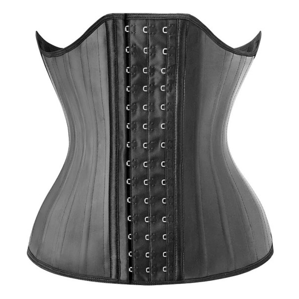Schlankmachendes glänzendes schwarzes Korsett mit 26 Stahlstäben Damen Latex Formendes Korsett Taillenmieder Schlankheitskorsett Erotische Dessous 5XL