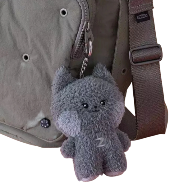 Schlüsselanhänger mit plüschiger schwarzer Katze 12 cm Plüsch und PP Baumwolle Weicher Schlüsselanhänger für Schlüssel Rucksack Handtasche Niedliches 1
