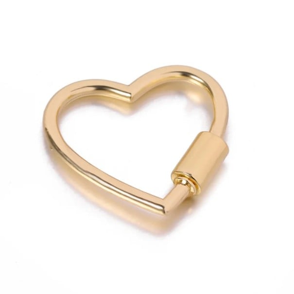 Schlüsselring 22 x 23 mm Herz Metalllegierung Metallanhänger in Herzform Elegantes Accessoire für Schlüssel Handtasche golden