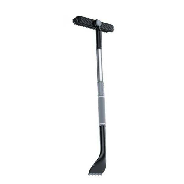 Schneeschaufel und Eiskratzer mit teleskopischem Griff 70–86 cm und Bürste 24 cm grauer Handkratzers für Autoscheiben