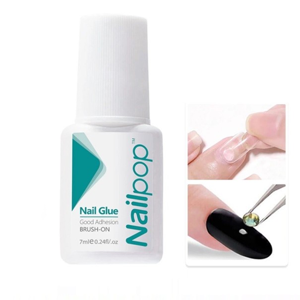 Schnell trocknender Nagelkleber, langlebiger Maniküre-Kleber, Gel-Nagelkunstkleber, starker Kleber für Nagelspitzen, 7 ml 1