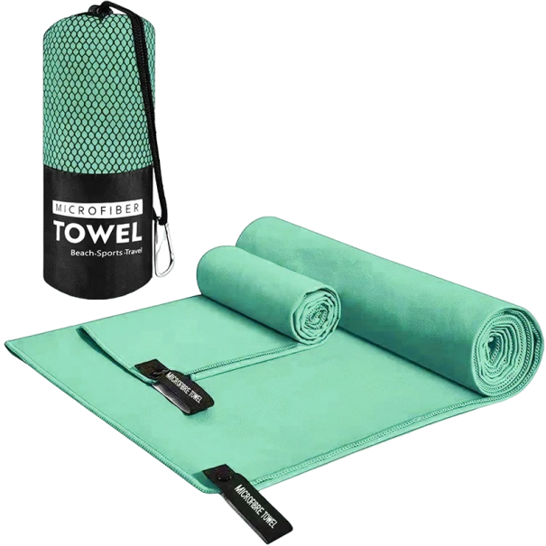 Schnell trocknendes Sporthandtuch, Fitnessstudio-Handtuch, schnell trocknendes Strandtuch, 76 x 152 cm hellgrün
