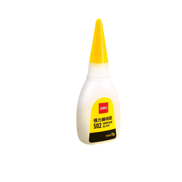 Schnellkleber 15 g Deli 502 mit präziser Tropfspitze Starke Verbindung für Haushalt und Werkstatt 1