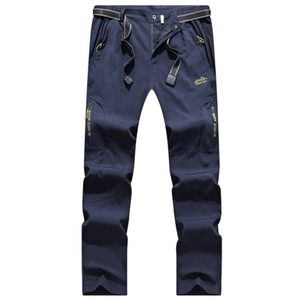 Schnelltrocknende Wanderhose für Herren im Sommer, dehnbar, wasserdicht, taktische Hose mit Reißverschlusstaschen, leichte dunkelblau XL