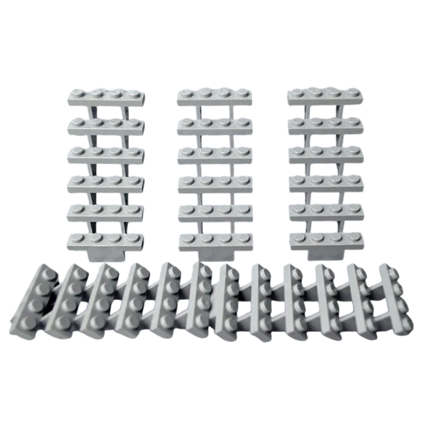 Schody do zestawu konstrukcyjnego dla dzieci 7,5 x 3,2 cm Schody do domku proste Akcesorium do zestawu konstrukcyjnego Schody do domku Element konstrukcyjny do modeli 4 szt. szary