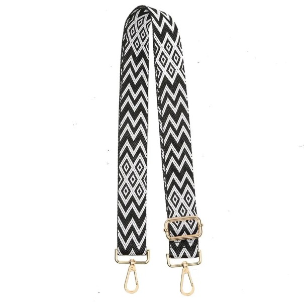 Schouderband voor handtas 80–140 x 3,8 cm Modern geometrisch patroon met ruiten Verstelbaar breed crossbody schouderband voor handtas zwart
