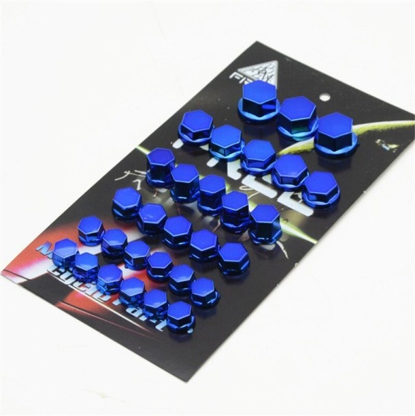 Schroef- en moerdoppen 30 stuks blauw