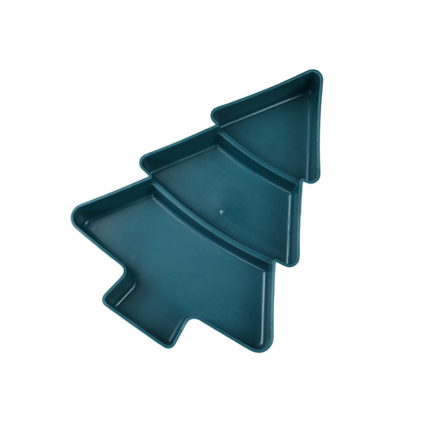 Schüssel in Form eines Weihnachtsbaums 25,3 x 18,4 cm Dreiteilige Servierschüssel für Obst und Nüsse Kunststoff Weihnachtsdekoration für den Tisch grün
