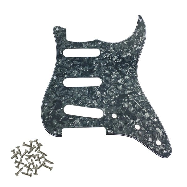 Schutz für elektrische Gitarre aus PVC mit Aluminiumfolie und Perlmutt-Finish Kompatibel mit amerikanischem und mexikanischem Standard schwarz