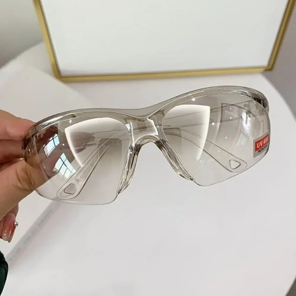 Schutzarbeitsbrille UV400 PC Rahmen klare Gläser Unisex leichte Sicherheitsbrille gegen Staub und Stöße grau
