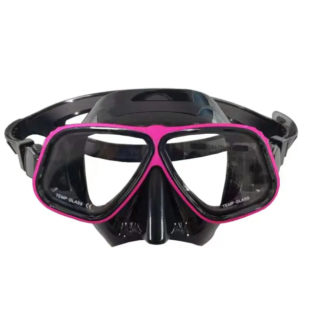 Schutzbrille zum Tauchen mit gehärteten Gläsern Wasserdichte Schwimmbrille Schnorcheln und Tauchen Meeresausrüstung rosa