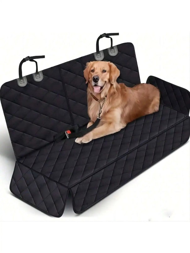 Schutzdecke für Autos 143 x 128 cm Wasserabweisende Unterlage für die Rücksitze mit Öffnungen für Sicherheitsgurte Für den Transport von Hunden und Katzen 1