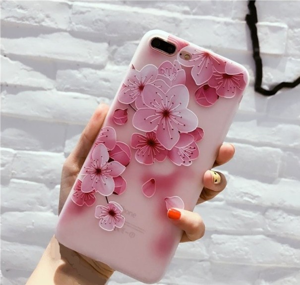 Schützende iPhone-Hülle mit Blumen J734 7 Plus 1