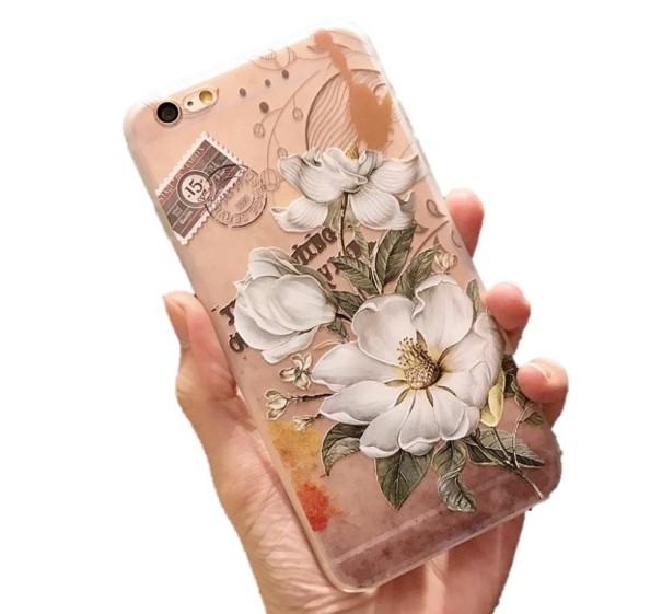 Schützende iPhone-Hülle mit Blumen J734 8 4