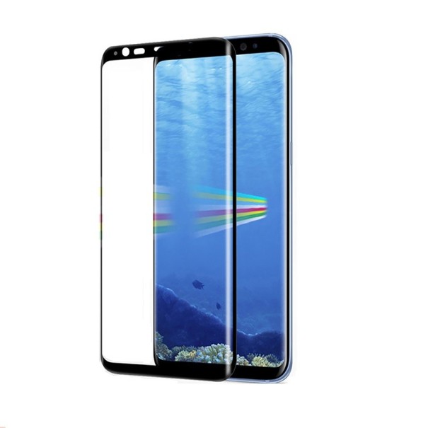 Schützendes gehärtetes Glas für Samsung S8 Plus schwarz 1