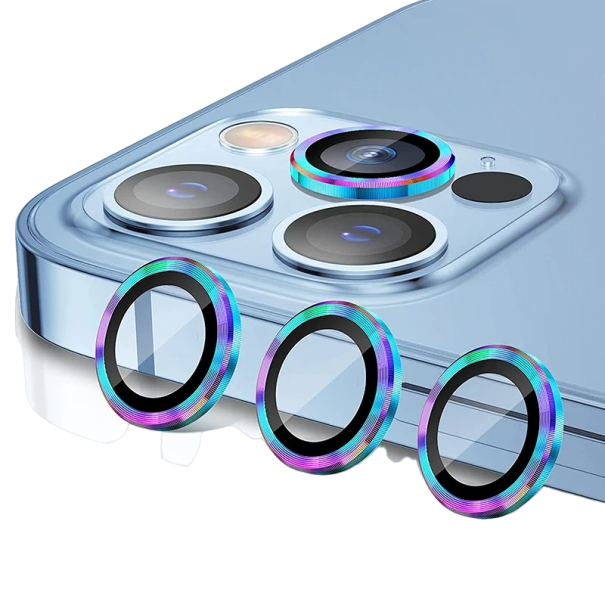 Schutzglas für die Rückkamera des iPhone 15 Pro regenbogen