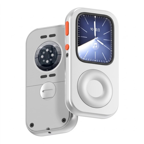 Schutzhülle für die Apple Watch mit einem Retro-Style Steuerknopf, 45 mm, Aluminiumlegierung, silber, für Series 7/8/9 1