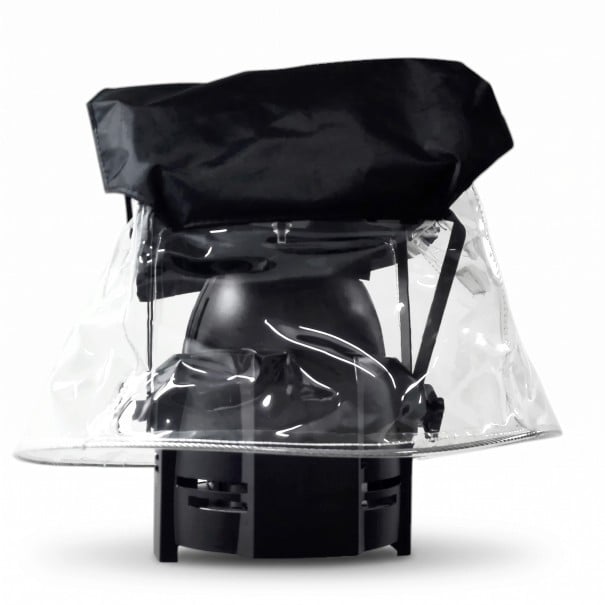Schutzhülle gegen Regen für PAR Licht mit offenem Boden transparent mit schwarzem Dach für Bühnenlichter im Freien 1