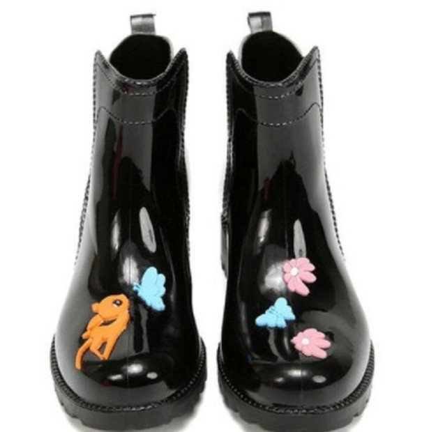 Schwarze Gummistiefel für Damen 37 2