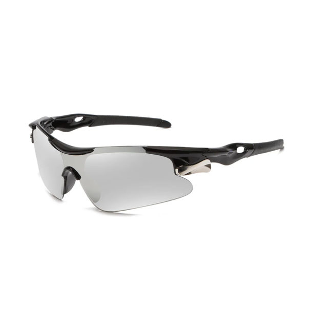 Schwarze Sportbrille zum Radfahren und Autofahren, 7,1 x 4,1 cm, winddichte Schutzbrille, angenehm zu tragen, für Damen und Herren geeignet grau