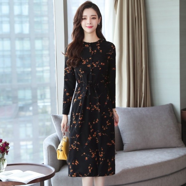 Schwarzes Damenkleid mit Blumen M