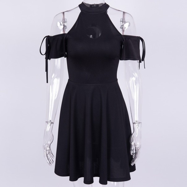 Schwarzes Gothic-Minikleid L