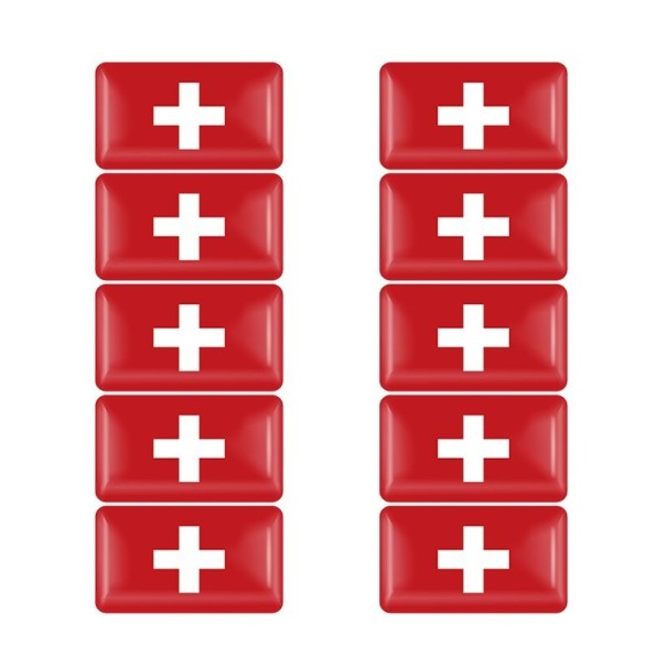 Schweiz Flaggenaufkleber 10 Stk 1