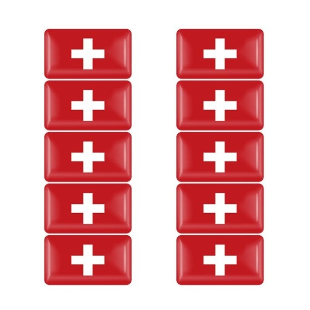 Schweizisk flag klistermærke 10 stk. 1
