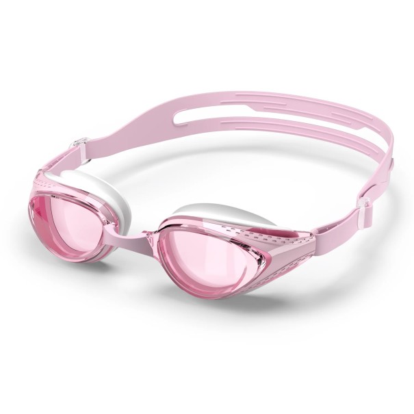 Schwimmbrille Universelle Größe Silikonrahmen UV-Schutz Dichtende bequeme Schwimmbrille für das Schwimmen im Pool und im offenen Wasser rosa
