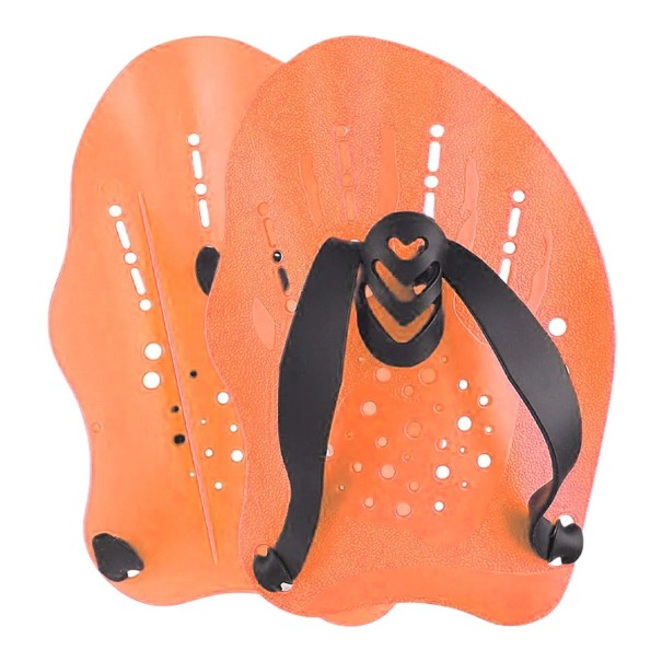 Schwimmtraining Handflossen 18,5 x 12,4 cm Handflossen mit verstellbaren Riemen Kraftschwimmplatten für Schwimmen und Training orange