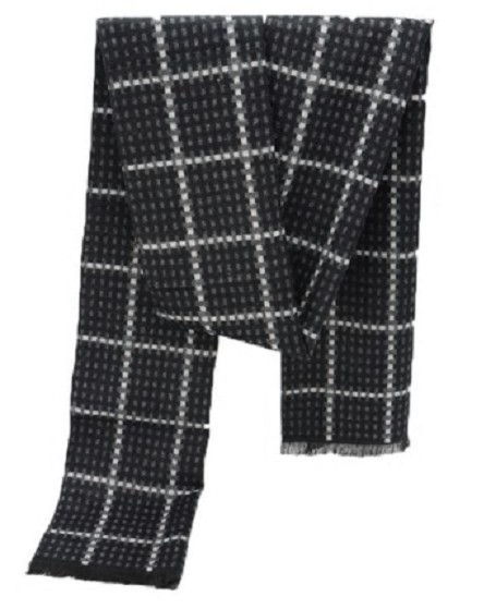 Sciarpa a scacchi da uomo J2061 nero